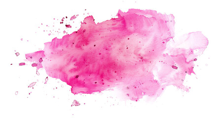 Abstract bold pink watercolor splatter isolated on white, symbolizing artistic freedom and expression - obrazy, fototapety, plakaty