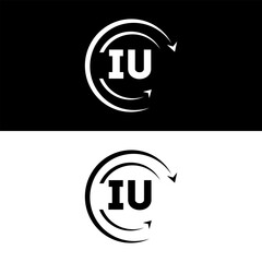 IU letter  logo minimal unique and simple logo design, IU creative modern monogram logo style
