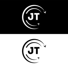 JT letter  logo minimal unique and simple logo design, JT creative modern monogram logo style