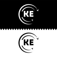 KE letter  logo minimal unique and simple logo design, KE creative modern monogram logo style