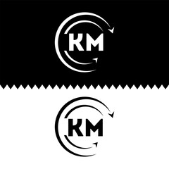 KM letter  logo minimal unique and simple logo design, KM creative modern monogram logo style
