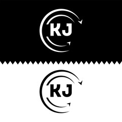 KJ letter  logo minimal unique and simple logo design, KJ creative modern monogram logo style
