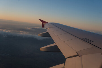 Fototapeta na wymiar view from the porthole of the plane
