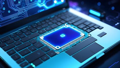 rafed-image-of-a-laptop-smart-phone-with-a-circuit-board-on-the-screen-with-blur-and-bokeh-effect-backround