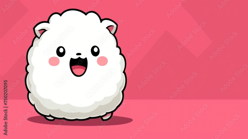 Poster a white animal with a pink background with a pink background and a pink background with a pink backg