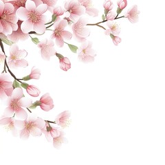 Naklejka na ściany i meble Cherry blossom background, Ai Generated