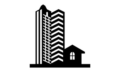 Fototapeta premium apartment and home building property vector logo