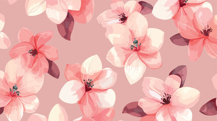 Floral pattern cartoon pink seamless flowers on pink