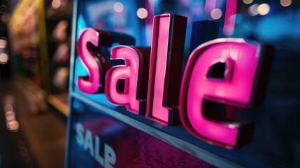 Pink shop Sale sign. Black Friday discount concept. AI Generated