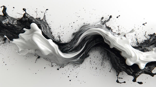  a black and white swirl of liquid on a white background with a black and white swirl on the left side of the image and a black and white swirl on the right side of the left side of the.
