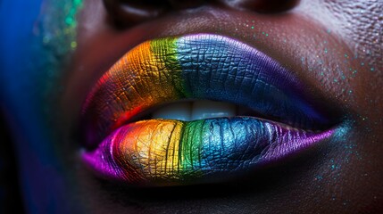 iridescent whisper: the allure of rainbow metallic lips