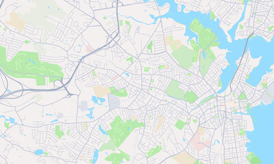 Fototapeta na wymiar Peabody Massachusetts Map, Detailed Map of Peabody Massachusetts