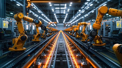 Robotics and Automation in a Modern Industrial Factory