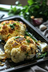 Grilled Cauliflower Steaks with Fresh Herbs