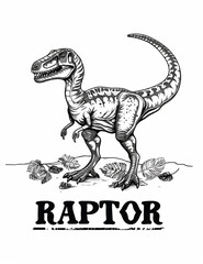 coloring page velociraptor. Generative AI