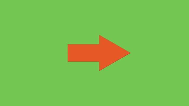 Orange arrow pointing graphic animation on green screen 5