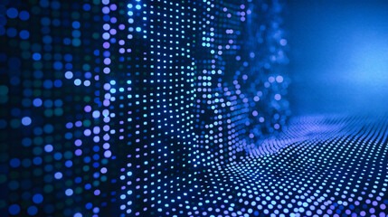 Abstract technology and lights in vibrant blue and purple, illustrating the dynamic flow of digital communication