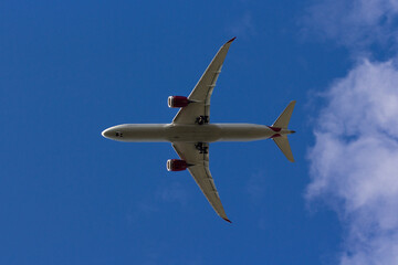 Airplane Soaring in a Blue Sky