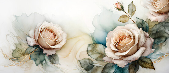 Piękne kremowe róże, tapeta letnie kwiaty
