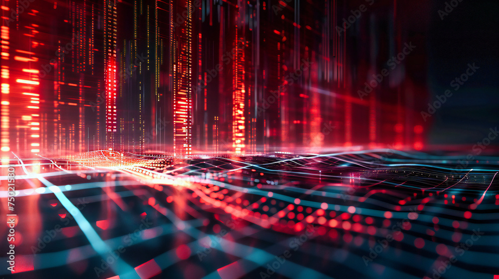 Poster abstract digital technology and networking concept, futuristic cyber data design, blue background