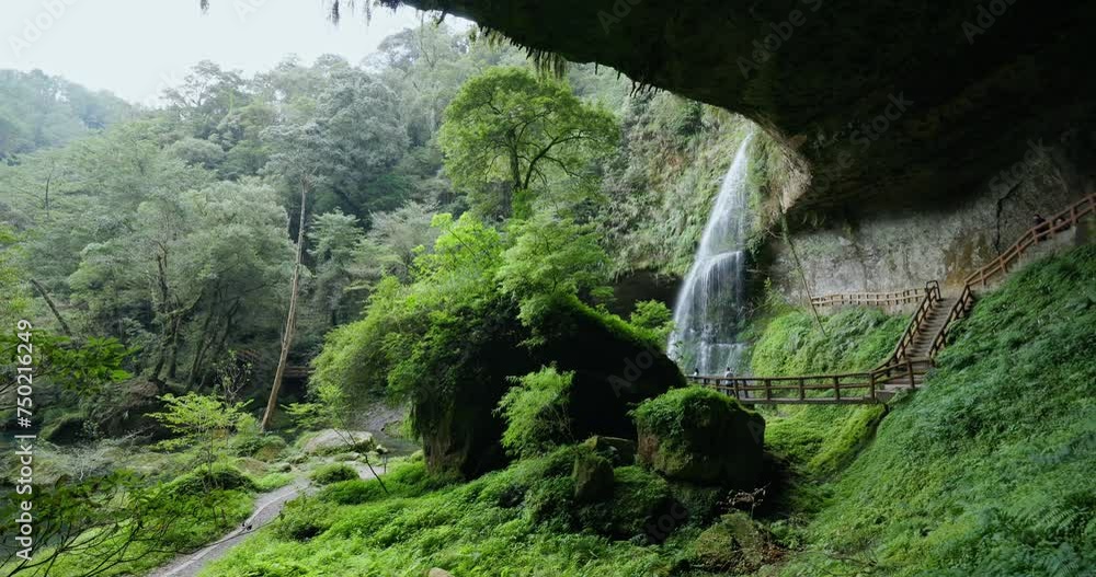 Sticker waterfall at sun link sea in nantou at taiwan