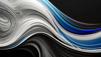 white and black ,blue wave, line bundle ai generated