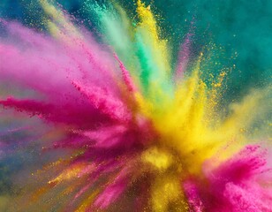 Colorful holi powder blowing up full range of colors explosion for holi celebrations
