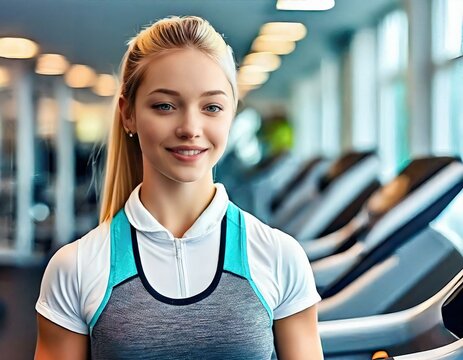 Young woman in the gym close up fitness motivation concept healthy lifestyle