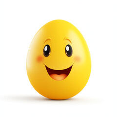 Fototapeta premium 3d smiley face on white, easter egg-smiley face