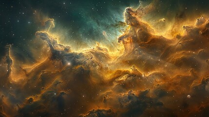 Obraz premium Space background, depicting the vastness of the cosmos with stars, nebulae, and distant galaxies.