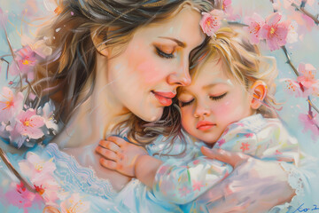 mother and daughter  hugging, love, tenderness