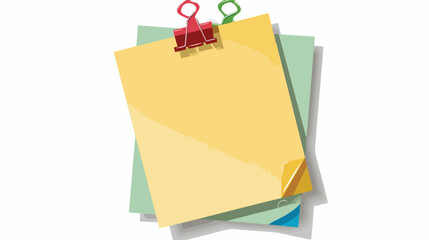 Paper note with clip clipart illustration isolated o