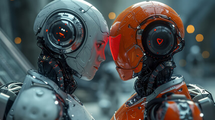 Head-to-head robots discover love