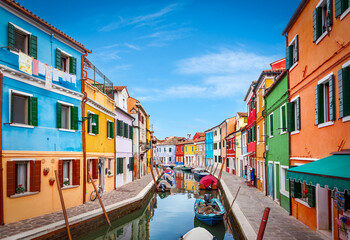 Colorful houses in Burano, Venice, Italy - 750223636