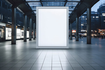 blank banner, billboard poster mockup, train station, advertising poster, empty subway station, bus stop shelter, outdoor media display space, - obrazy, fototapety, plakaty