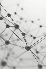 Minimalist Data Network - Interconnected Nodes Abstract - Efficient Data Flow Concept - Generative AI
