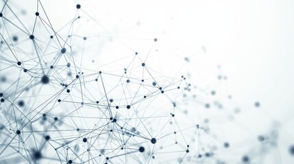 Virtual Network Connectivity - Information Flow Illustration - Blue Nodes on White Background - Generative AI