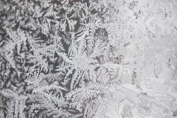 Ice patterns on winter glass