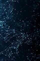 Fototapeta premium Digital Data Network - Interconnected Nodes on Dark Blue Background - Modern Technology Concept - Generative AI