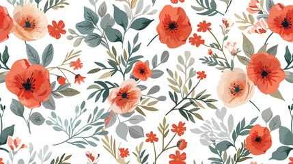 Seamless vector vintage floral pattern for gift wrap - obrazy, fototapety, plakaty