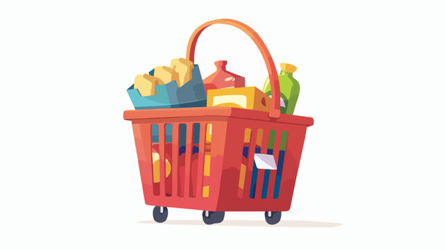 Shopping basket supermarket commerce image isolated