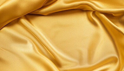 Fototapeta premium Golden satin or silk background; gold; fabric texture; abstract pattern, empty template for your design