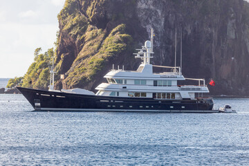 Mega Yacht anchored in Indian Bay, Saint Vincent and the Grenadines