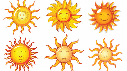 Sun icons over white background vector illustration