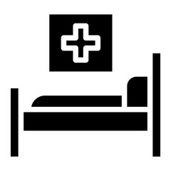 Obraz premium Bed Hospital icon vector.