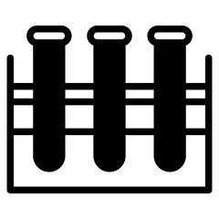 Vector lab tube blood test icon isolated on white background.