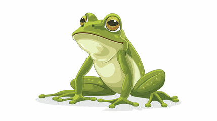 The frog sits cartoon cute animal illustration isola