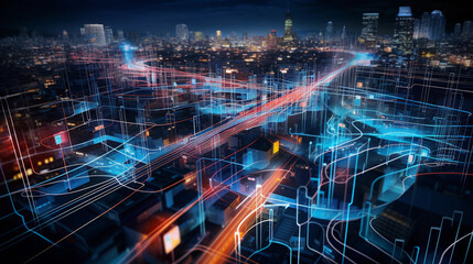 Obraz premium The Futuristic Underworld of Digital Connectivity