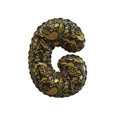3D inflated balloon letter G with black & gold colored sea life design for children