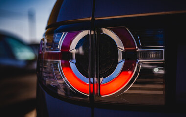 close up of taillight of an automobile 